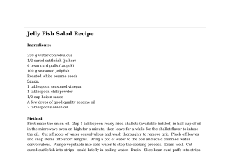 Jelly Fish Salad Recipe