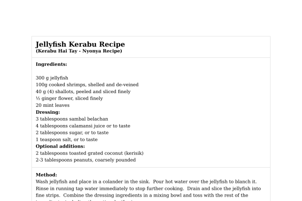 Jellyfish Kerabu Recipe