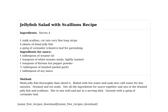 Jellyfish Salad with Scallions Recipe