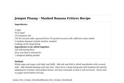 Jemput Pisang - Mashed Banana Fritters Recipe
