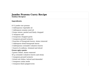 Jumbo Prawns Curry Recipe