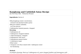 Kangkung and Cuttlefish Satay Recipe