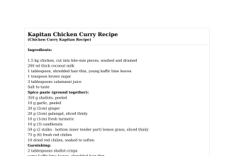 Kapitan Chicken Curry Recipe