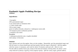 Kashmiri Apple Pudding Recipe