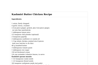 Kashmiri Butter Chicken Recipe
