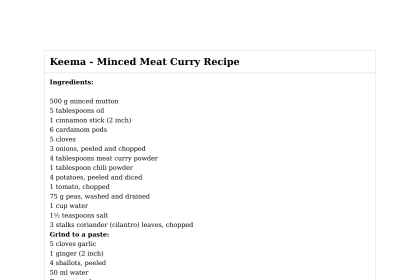 Keema - Minced Meat Curry Recipe