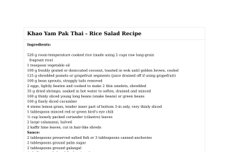 Khao Yam Pak Thai - Rice Salad Recipe