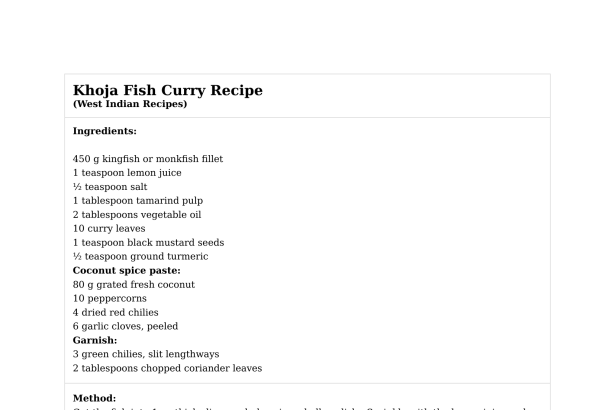 Khoja Fish Curry Recipe