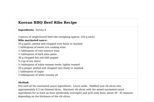Korean BBQ Beef Ribs Recipe