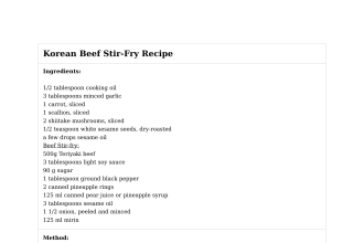 Korean Beef Stir-Fry Recipe