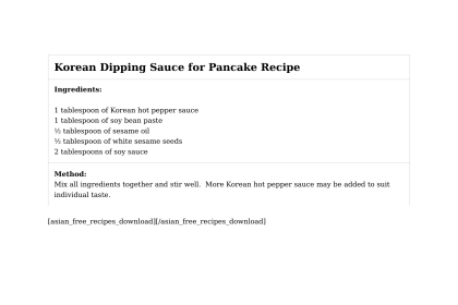 Korean Dipping Sauce for Pancake Recipe