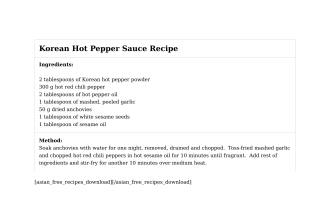 Korean Hot Pepper Sauce Recipe