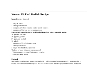 Korean Pickled Radish Recipe