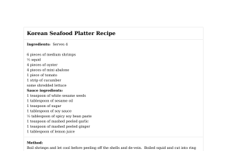 Korean Seafood Platter Recipe