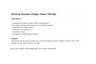 Korean Sesame Ginger Sauce Recipe