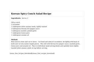 Korean Spicy Conch Salad Recipe