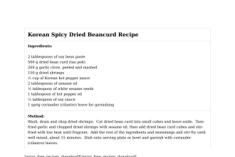 Korean Spicy Dried Beancurd Recipe