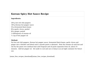 Korean Spicy Hot Sauce Recipe