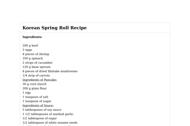 Korean Spring Roll Recipe