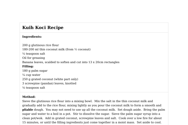 Kuih Koci Recipe