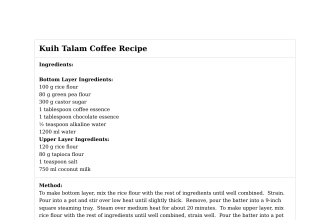 Kuih Talam Coffee Recipe