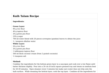Kuih Talam Recipe