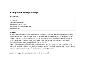 Kung-Pao Cabbage Recipe