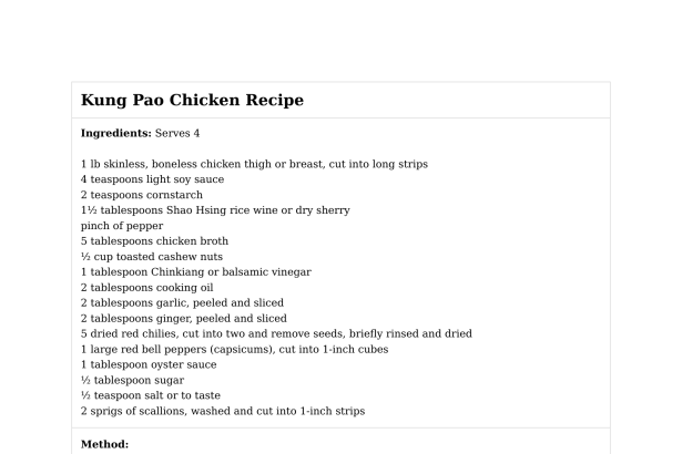 Kung Pao Chicken Recipe
