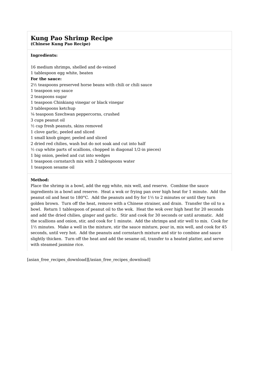 Kung Pao Shrimp Recipe