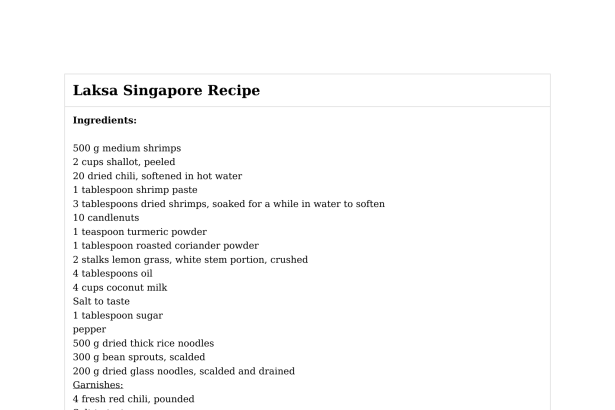 Laksa Singapore Recipe