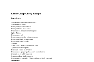 Lamb Chop Curry Recipe