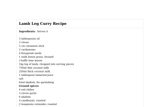 Lamb Leg Curry Recipe
