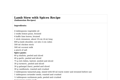 Lamb Stew with Spices Recipe