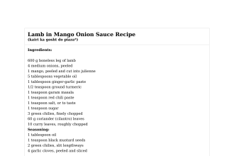 Lamb in Mango Onion Sauce Recipe