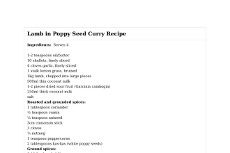 Lamb in Poppy Seed Curry Recipe