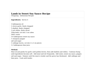 Lamb in Sweet Soy Sauce Recipe