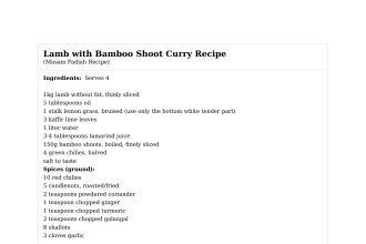 Lamb with Bamboo Shoot Curry Recipe