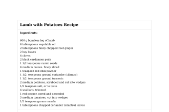 Lamb with Potatoes Recipe