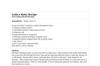 Leila's Rotis Recipe