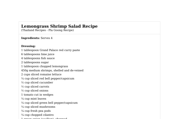 Lemongrass Shrimp Salad Recipe
