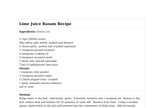 Lime Juice Rasam Recipe