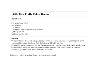 Little Rice Fluffy Cakes Recipe