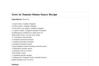 Liver in Tomato Onion Sauce Recipe