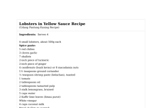 Lobsters in Yellow Sauce Recipe