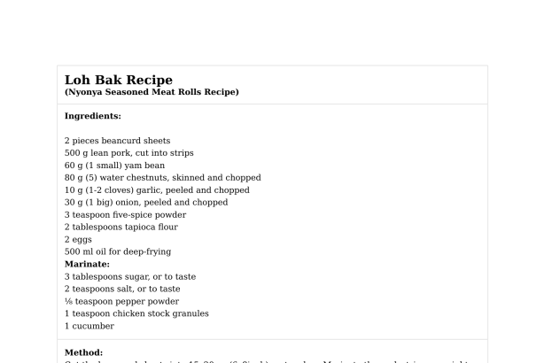 Loh Bak Recipe