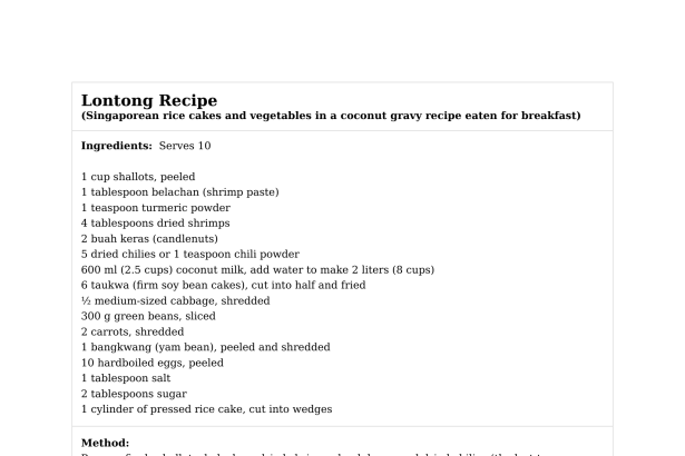 Lontong Recipe