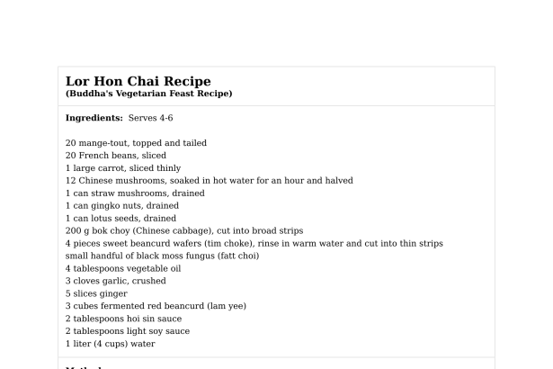 Lor Hon Chai Recipe