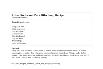Lotus Roots and Pork Ribs Soup Recipe