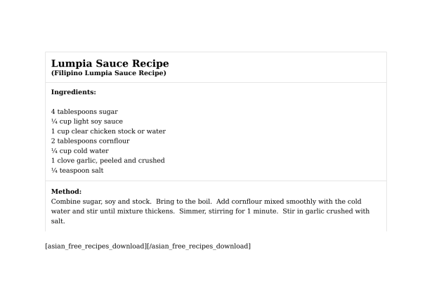 Lumpia Sauce Recipe