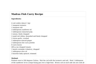 Madras Fish Curry Recipe